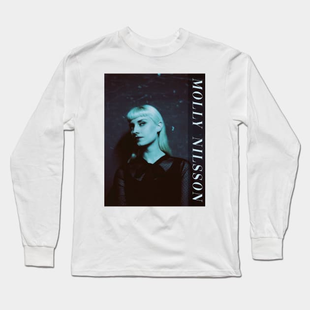 Molly Nilsson // Blue portrait Long Sleeve T-Shirt by HectorVSAchille